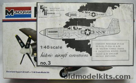 Monogram 1/48 Mustang P-51B with Koster P-51A and A-36 Conversion and Metal Parts, 6806-0125 plastic model kit